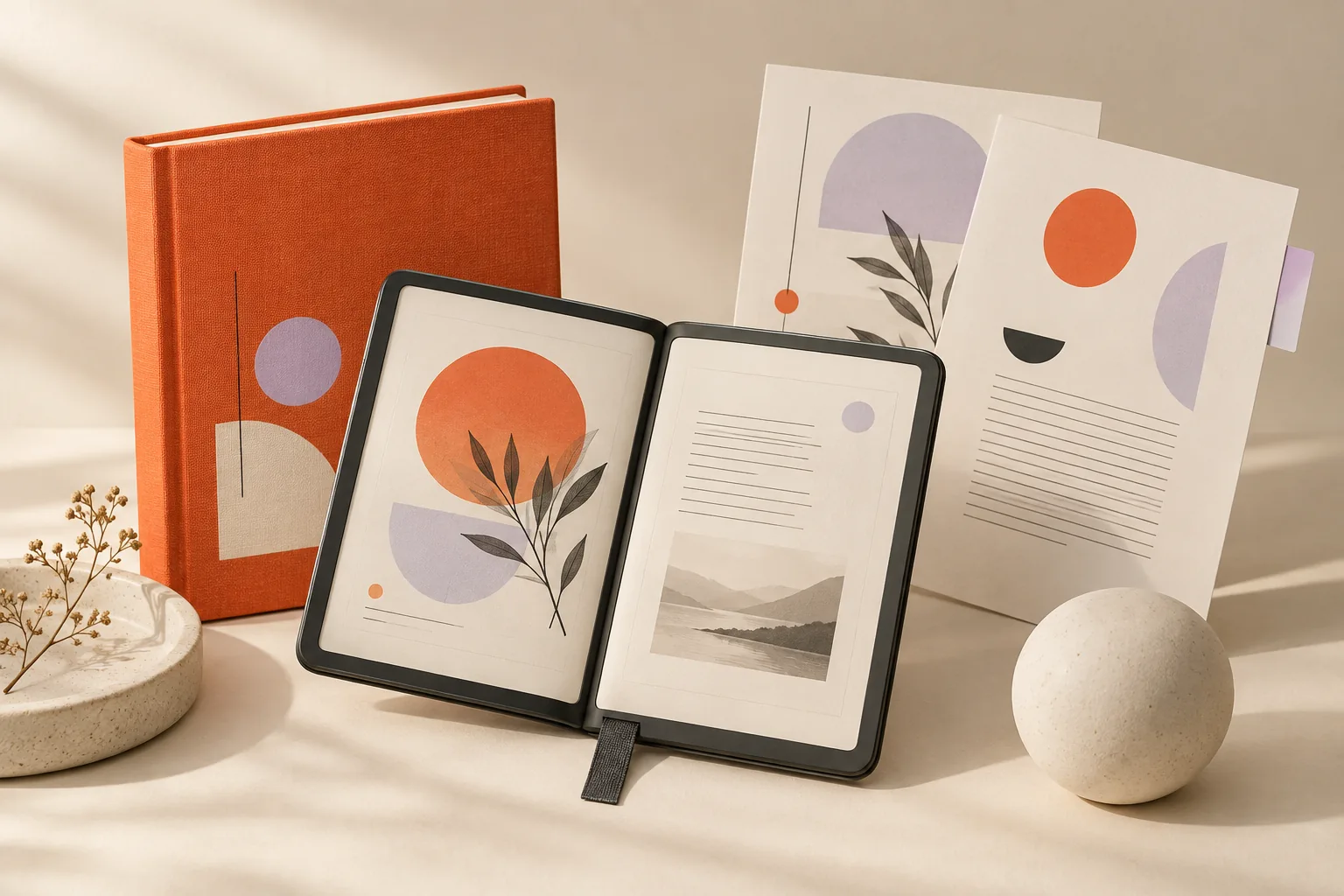 Illustration of ebooks prepared for digital delivery