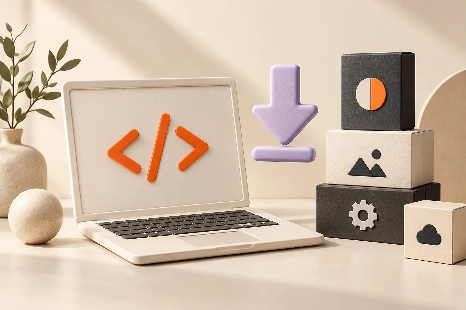 Illustration of software prepared for digital delivery